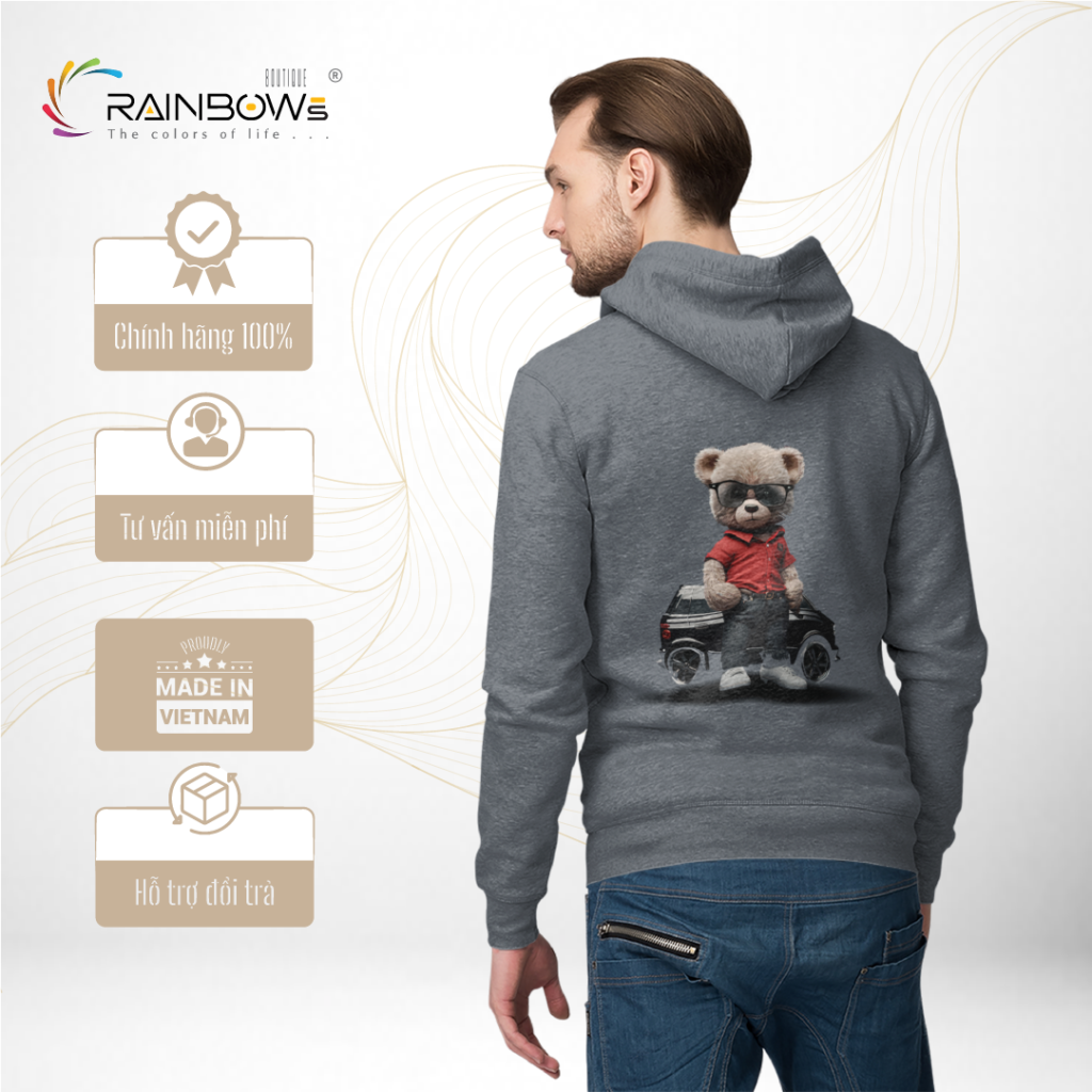 áo hoodie in hình gấu bear đẹp