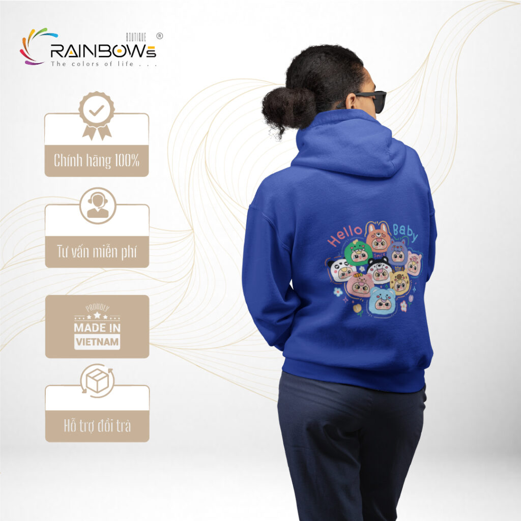áo hoodie in hình baby three mang phong cách trẻ trung cho giới trẻ