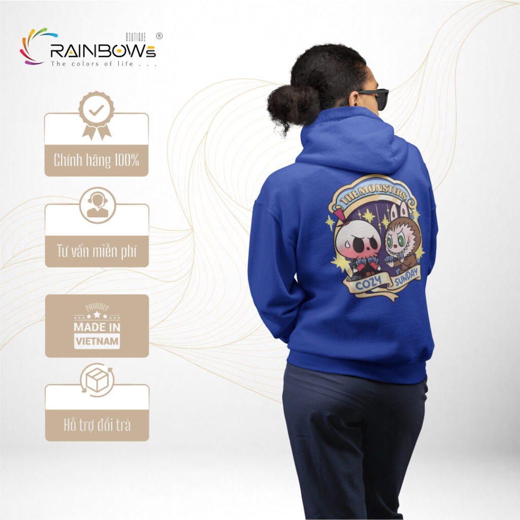 áo hoodie in hình labubu chất