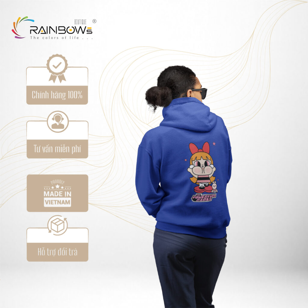 áo hoodie xanh bích chất