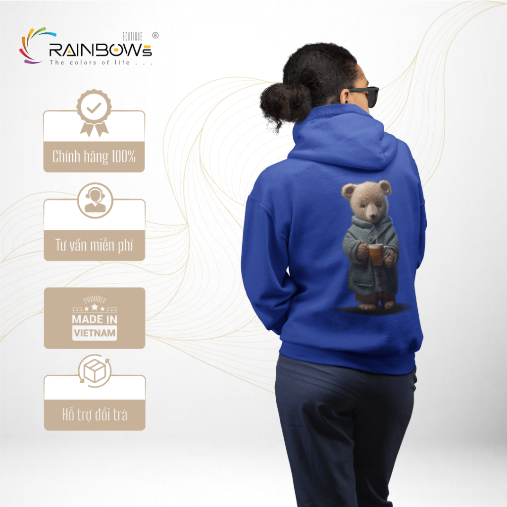 áo hoodie in hình gấu bear cực đẹp mang phong cách trẻ trung