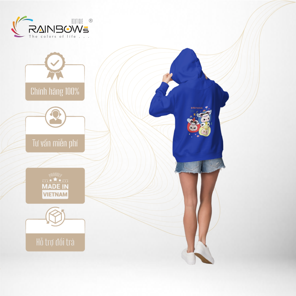 áo hoodie in hình baby three mang phong cách trẻ trung cho giới trẻ