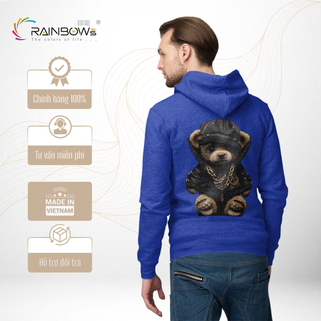 áo hoodie in hình gấu bear cực chất