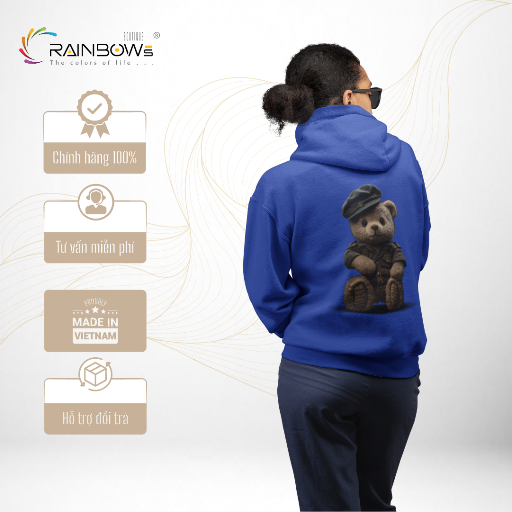 áo hoodie in hình gấu bear siêu dễ thương