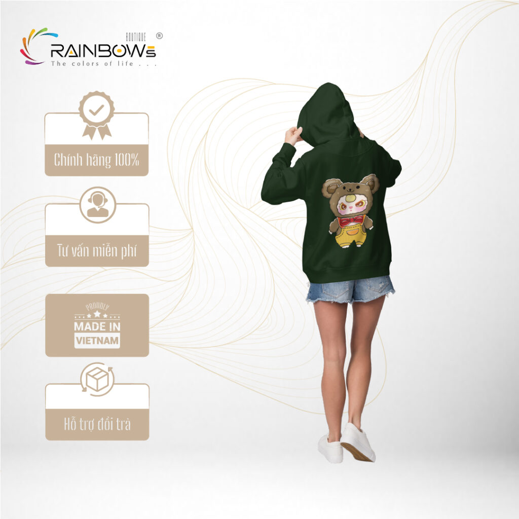 hoodie xanh chất