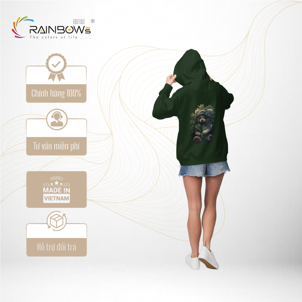 áo hoodie in hình gấu bear cực đẹp