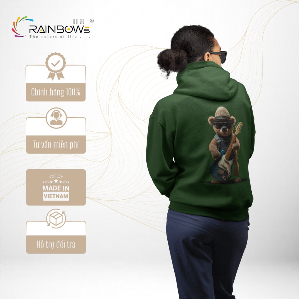 áo hoodie in hình gấu bear đẹp và chất