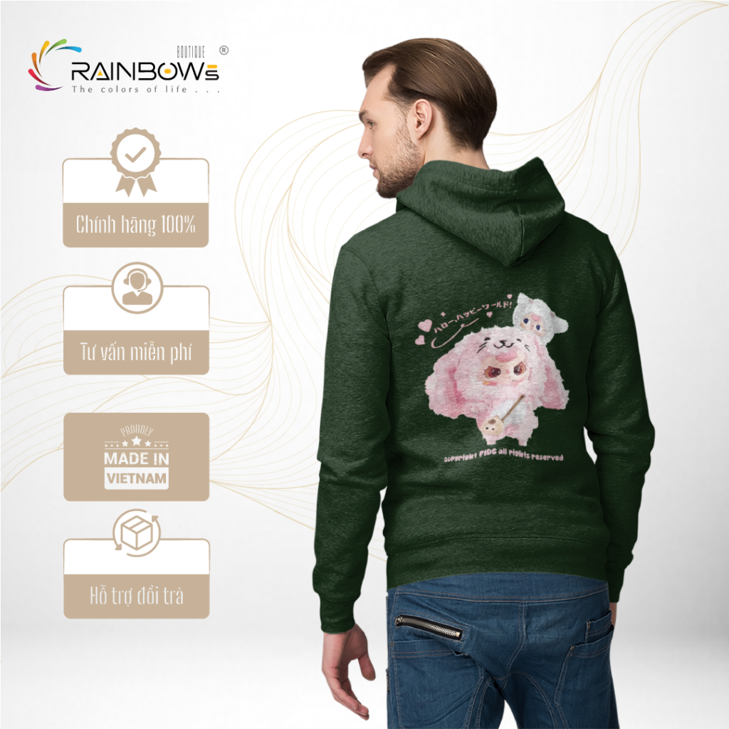 áo hoodie xanh rêu cực đẹp