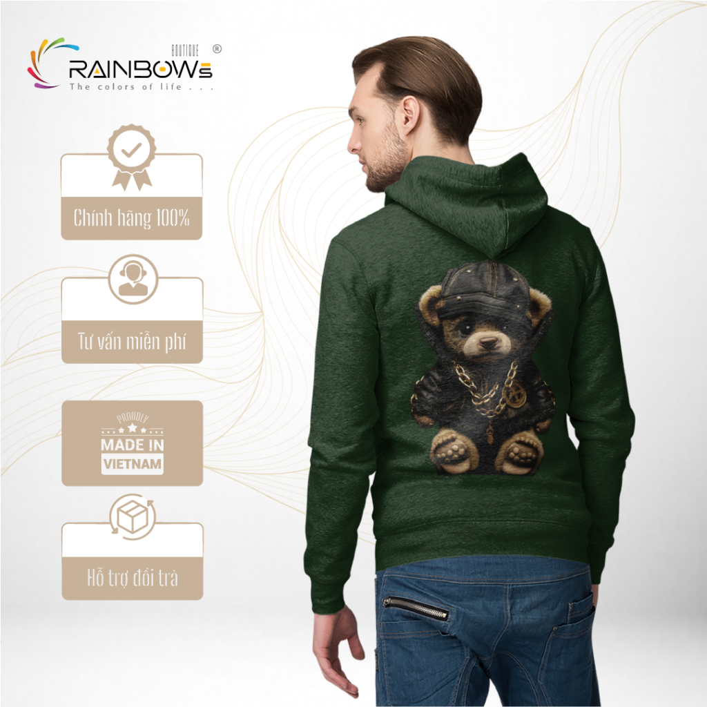 áo hoodie in hình gấu bear cực chất