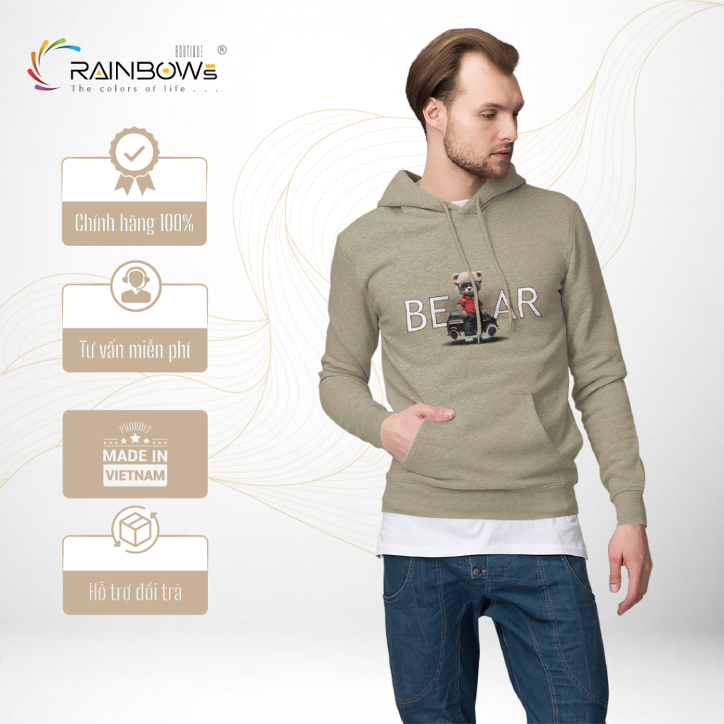 áo hoodie in hình gấu bear trẻ trung