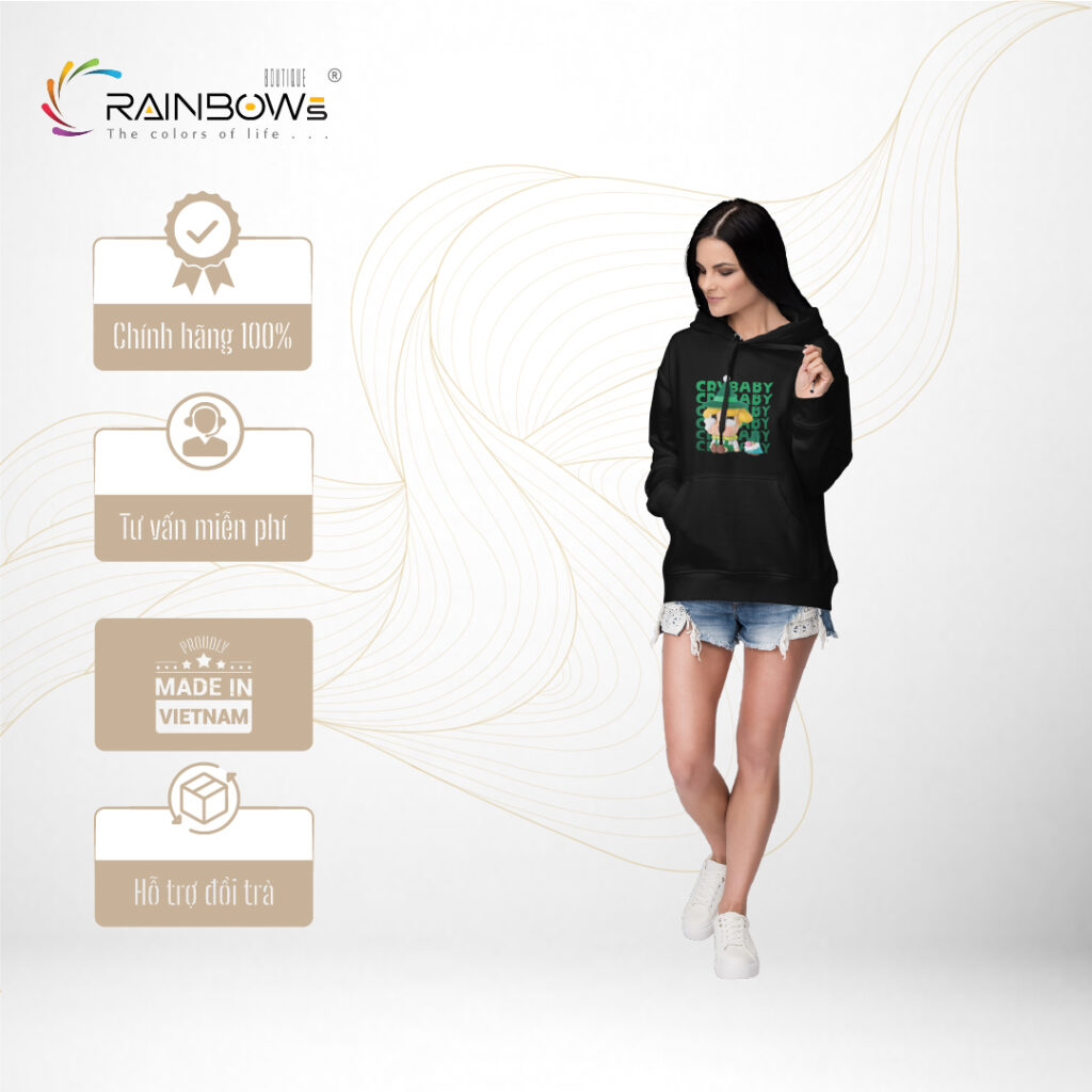áo hoodie đen phong cách
