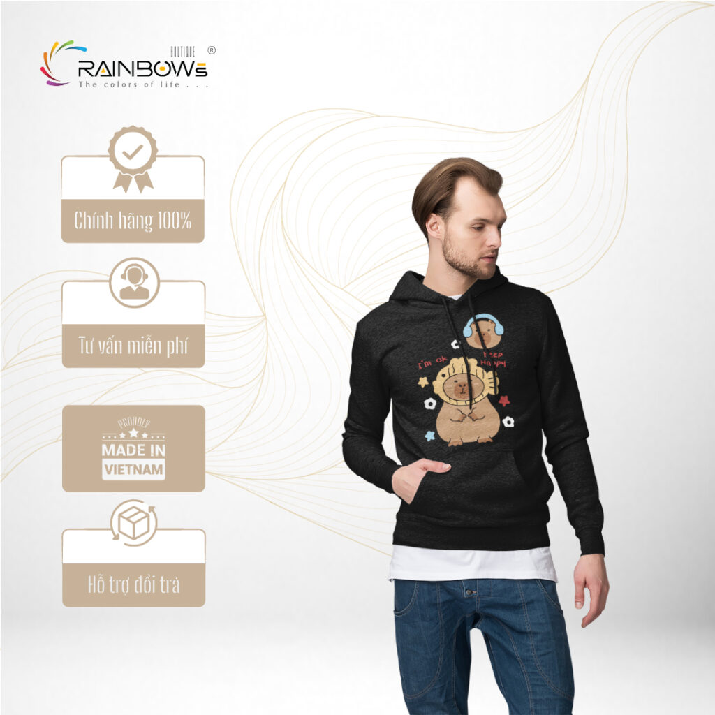 áo hoodie đen cực chất