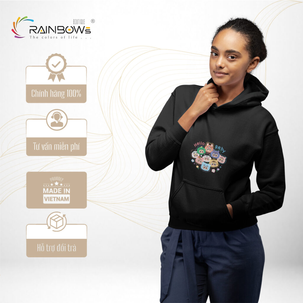 áo hoodie in hình baby three mang phong cách trẻ trung cho giới trẻ