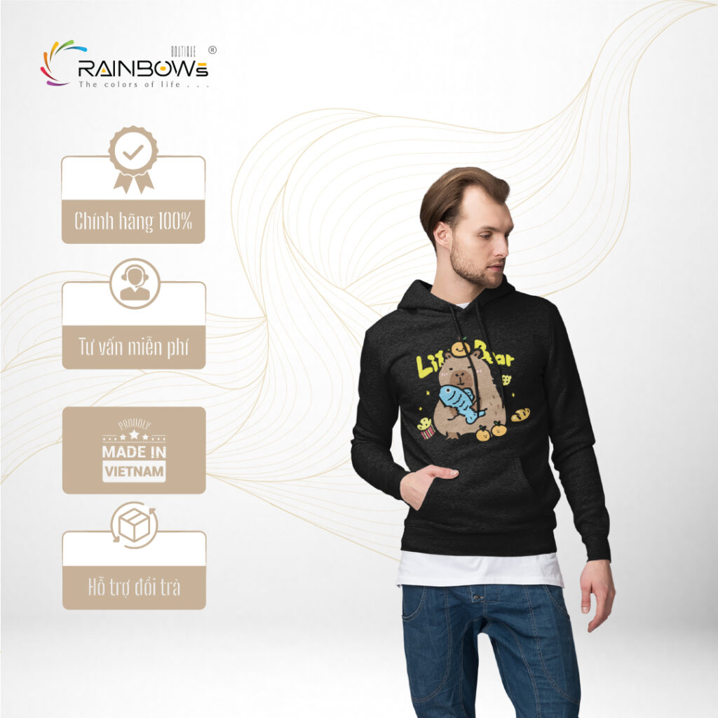 áo hoodie in hình capybara cực ngầu và chất