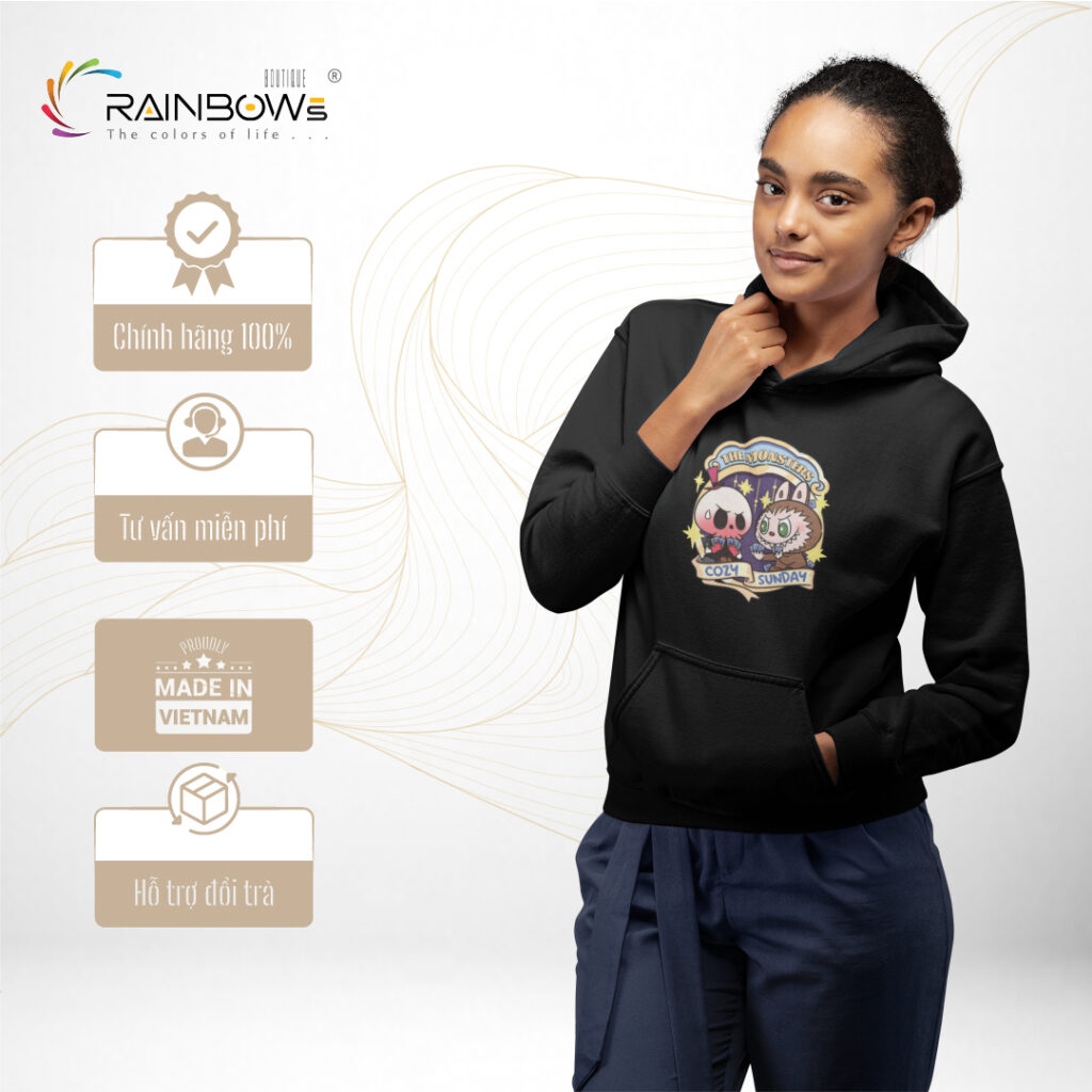 áo hoodie in hình labubu siêu xinh
