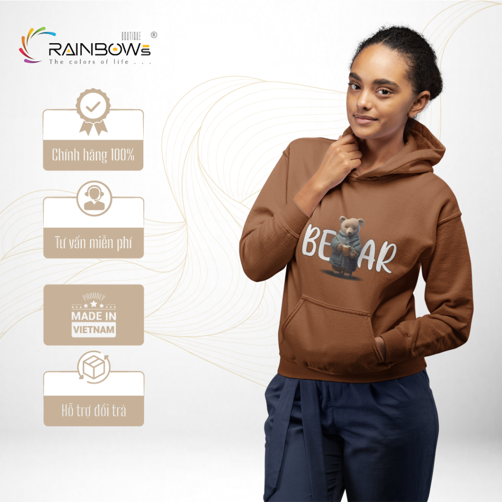 áo hoodie in hình gấu bear cực đẹp mang phong các trẻ trung
