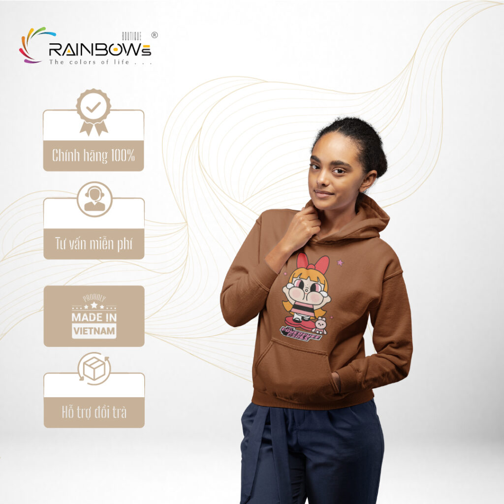 áo hoodie nâu cực đẹp