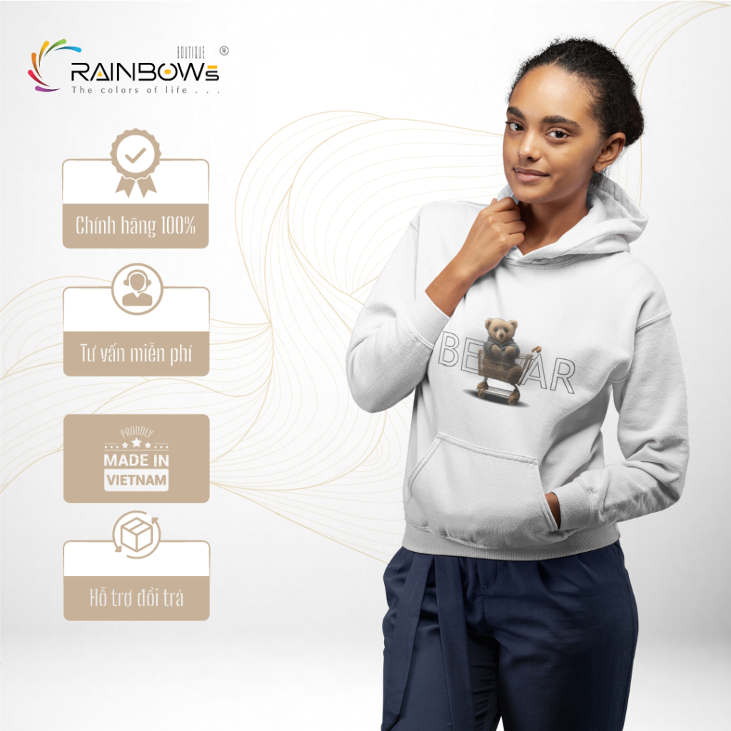 áo hoodie trắng cực chất