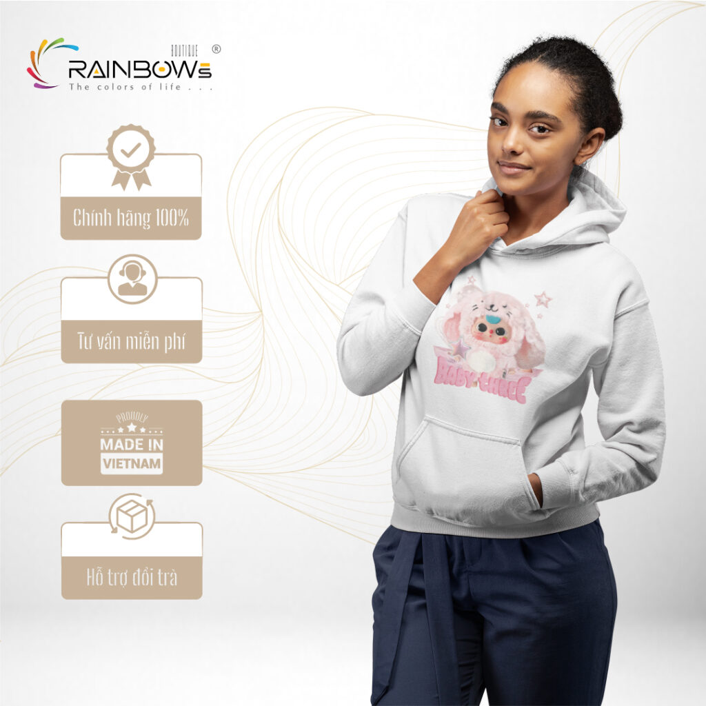 áo hoodie in hình labubu đẹp mang phong cách trẻ trung năng động