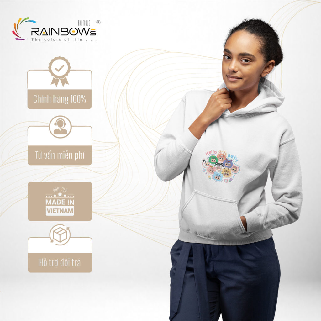 áo hoodie in hình baby three mang phong cách trẻ trung cho giới trẻ