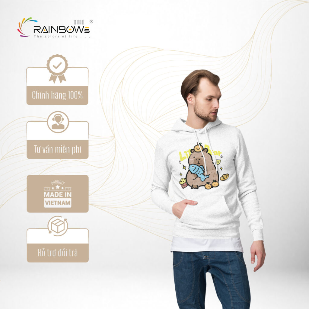 áo hoodie in hình capybara cực ngầu và chất