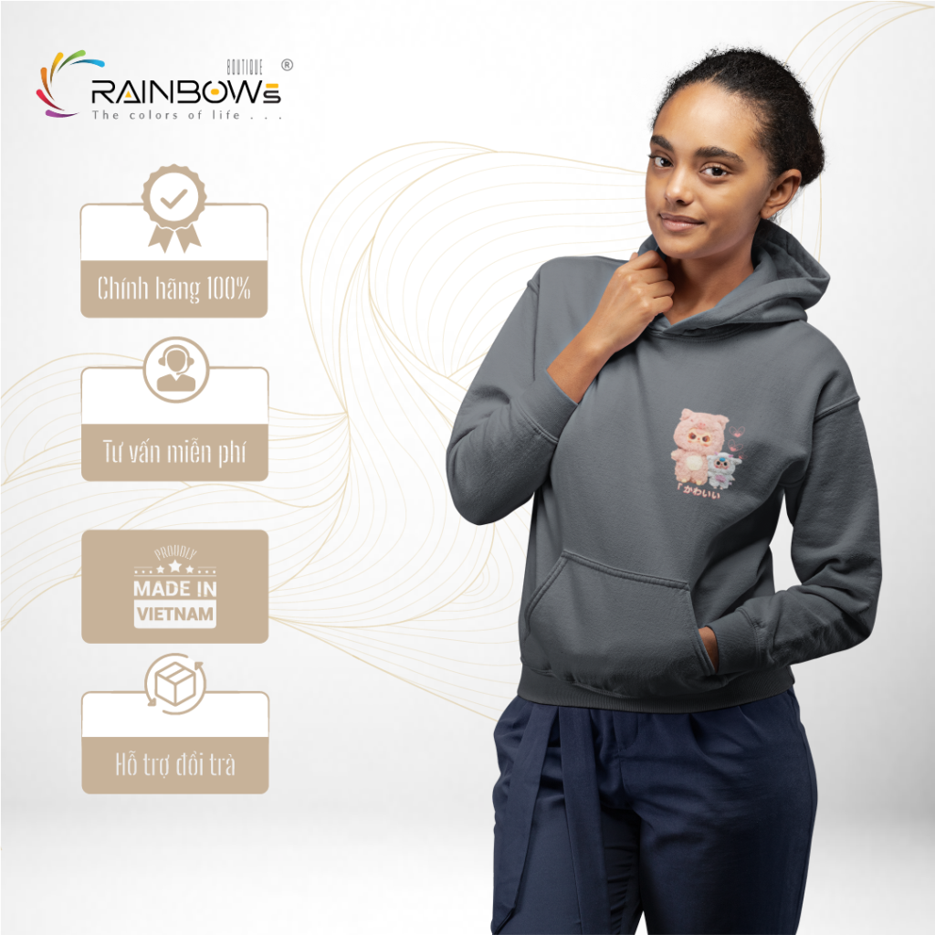 áo hoodie in hình baby three mang phong cách trẻ trung cho giới trẻ