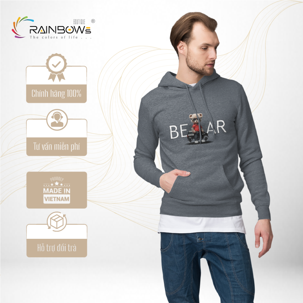 áo hoodie in hình gấu bear đẹp