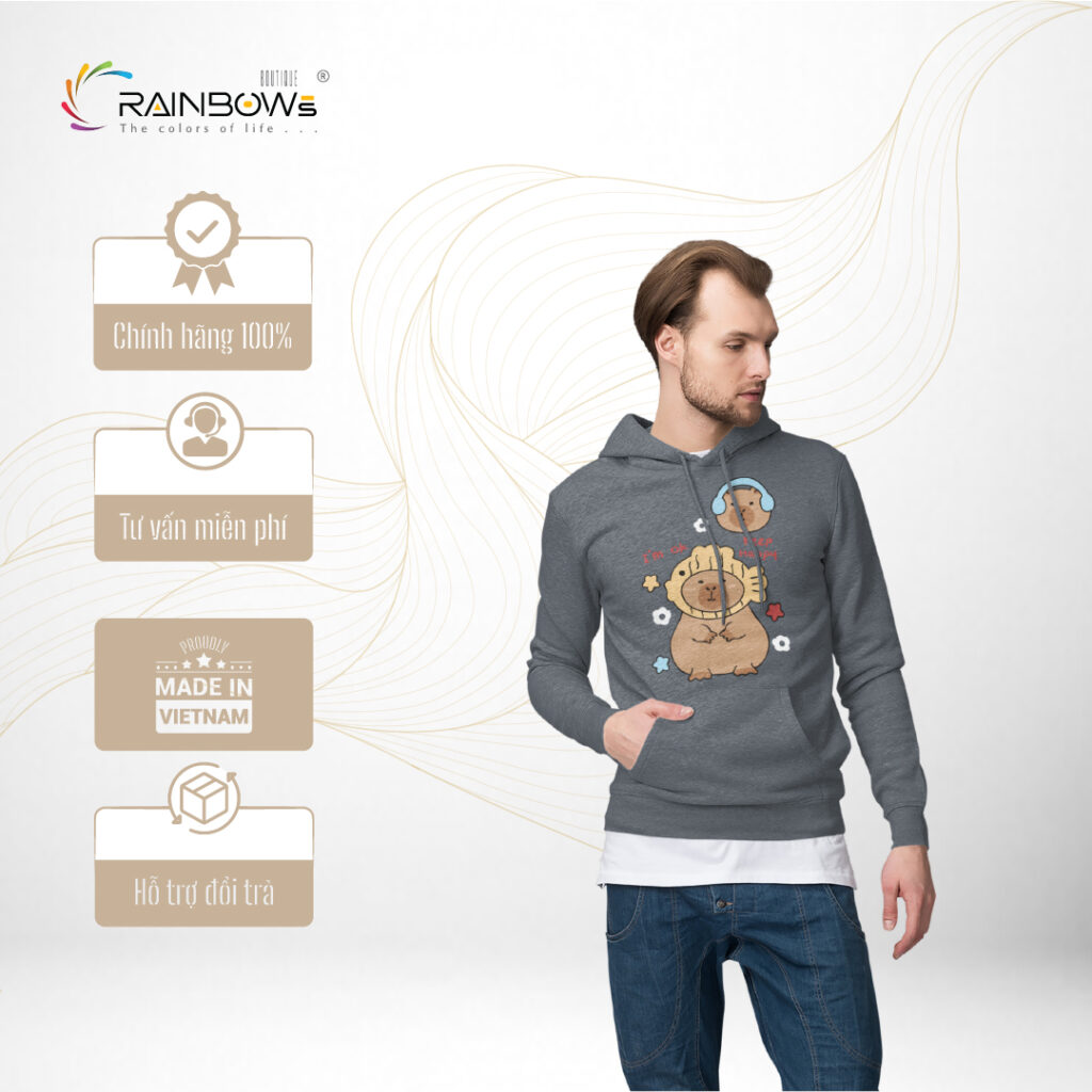 áo hoodie in hình đơn giản nhưng đẹp