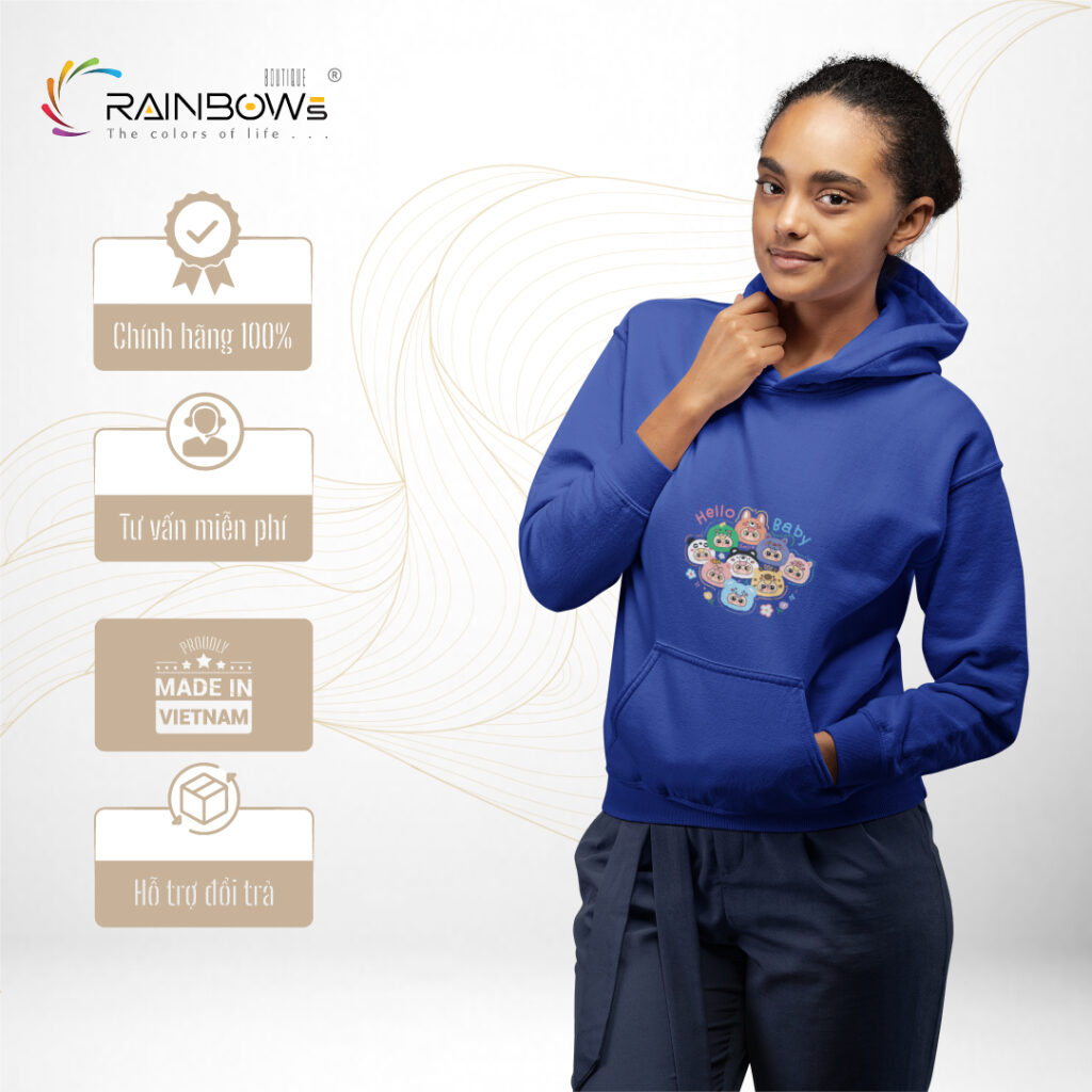 áo hoodie in hình baby three mang phong cách trẻ trung cho giới trẻ