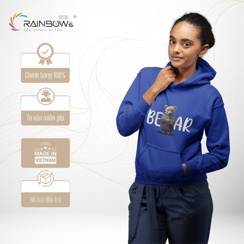 áo hoodie in hình gấu bear cực đẹp mang phong các trẻ trung