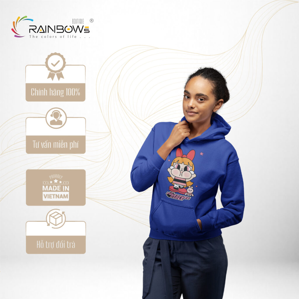 áo hoodie xanh bích chất