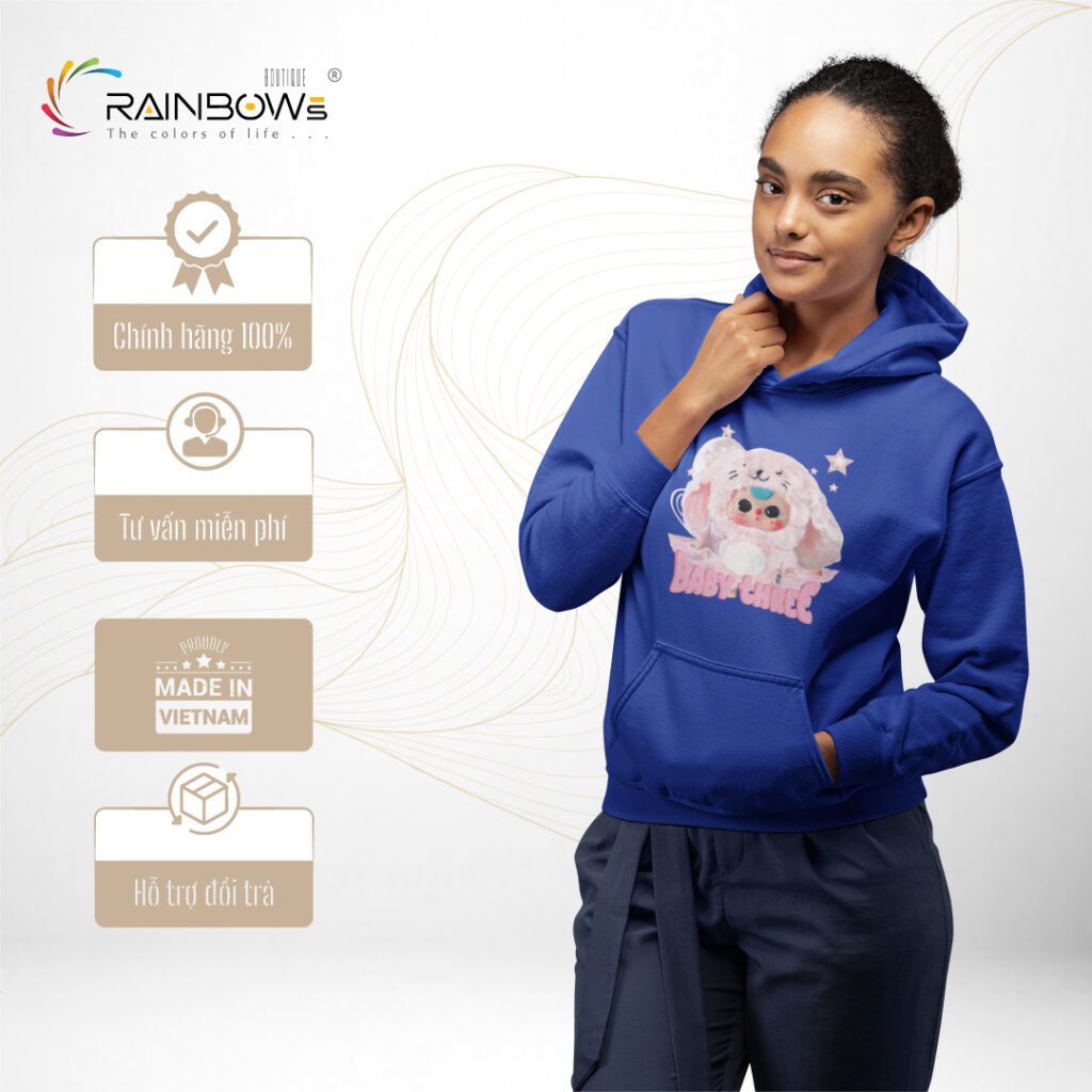 áo hoodie in hình labubu đẹp mang phong cách trẻ trung năng động