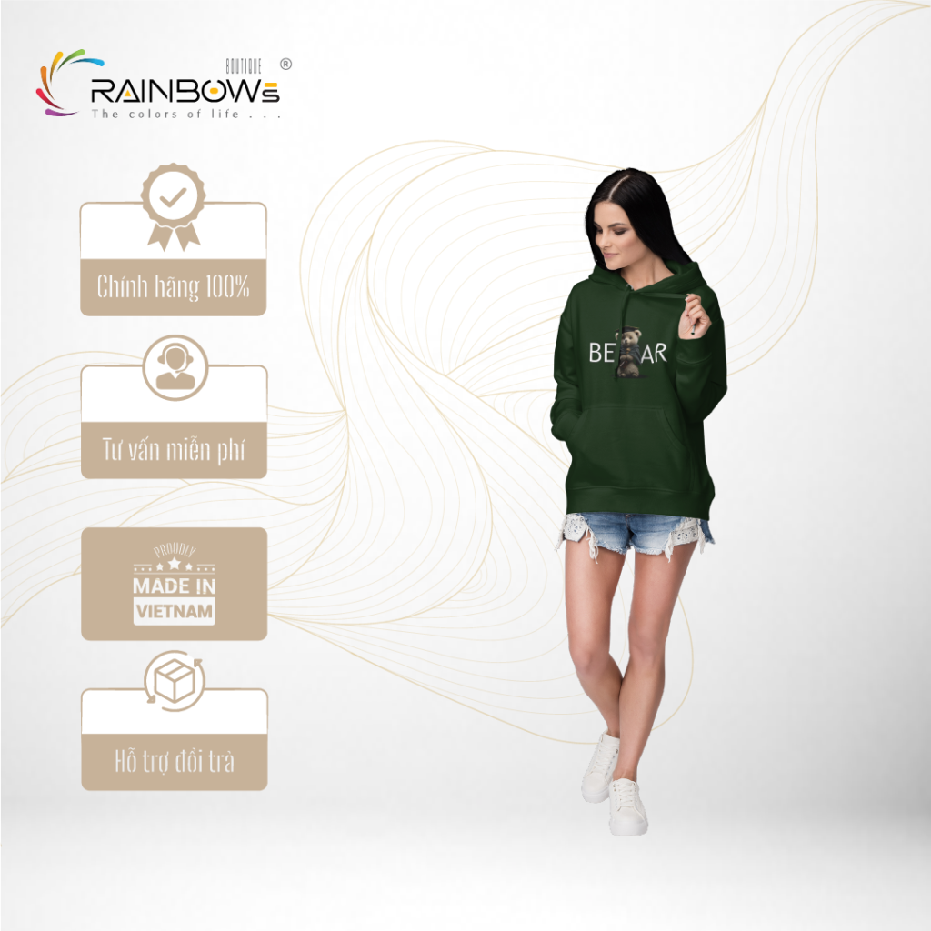 áo hoodie in hình gấu bear cực đẹp mang phong cách trẻ trung