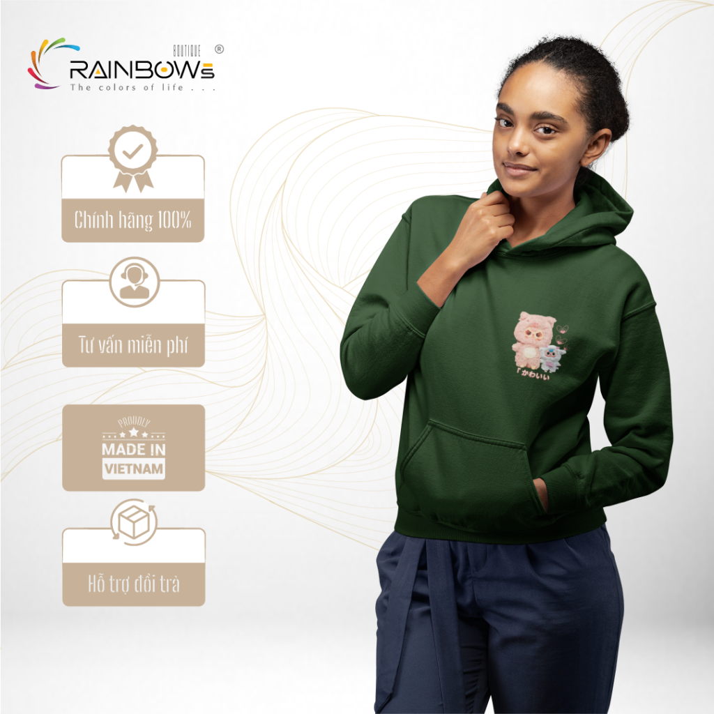 áo hoodie in hình baby three mang phong cách trẻ trung cho giới trẻ