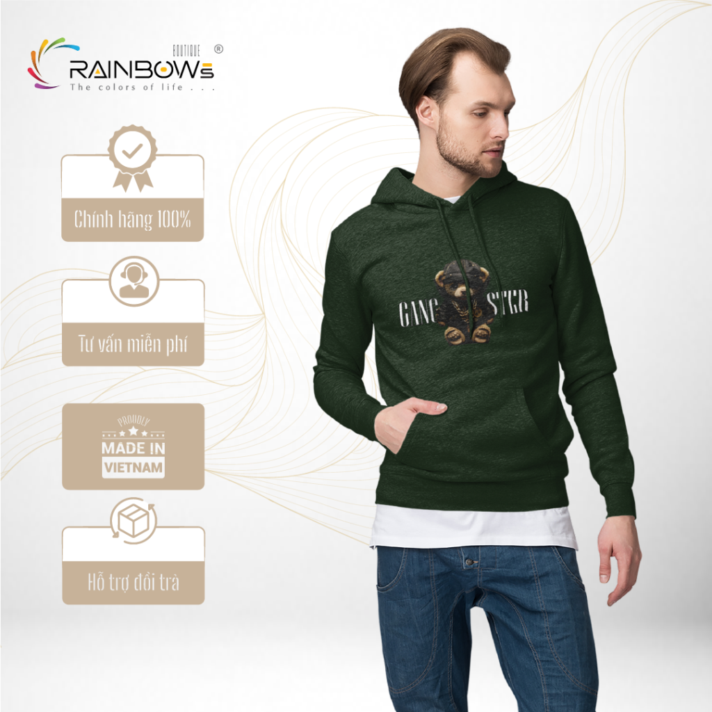 áo hoodie chất và cực ngầu hình gấu bear