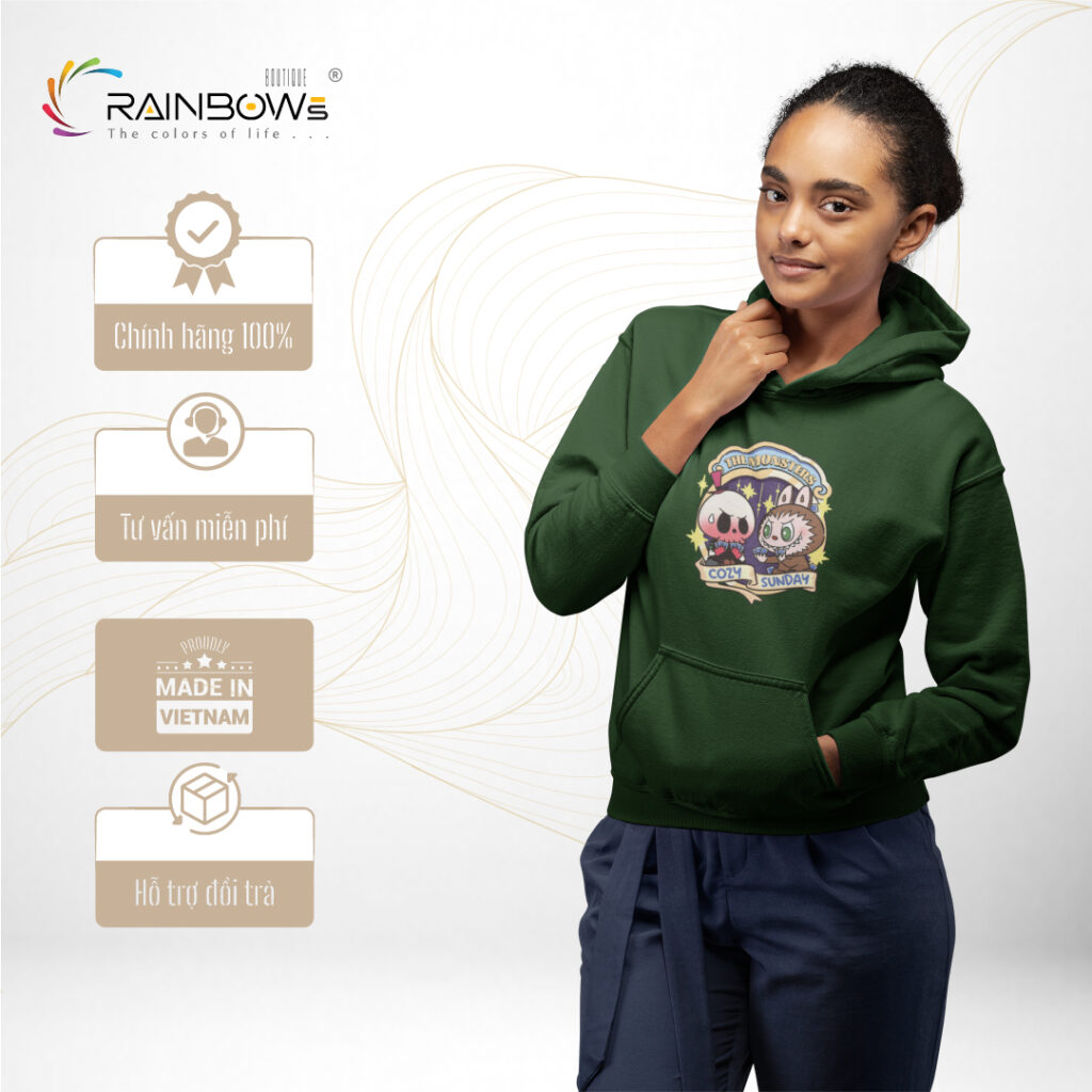 áo hoodie in hình labubu chất