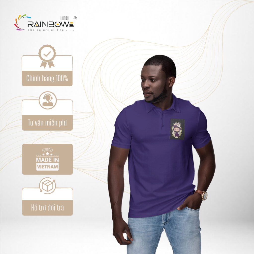 áo thun tím huế in hình labubu cực đẹp