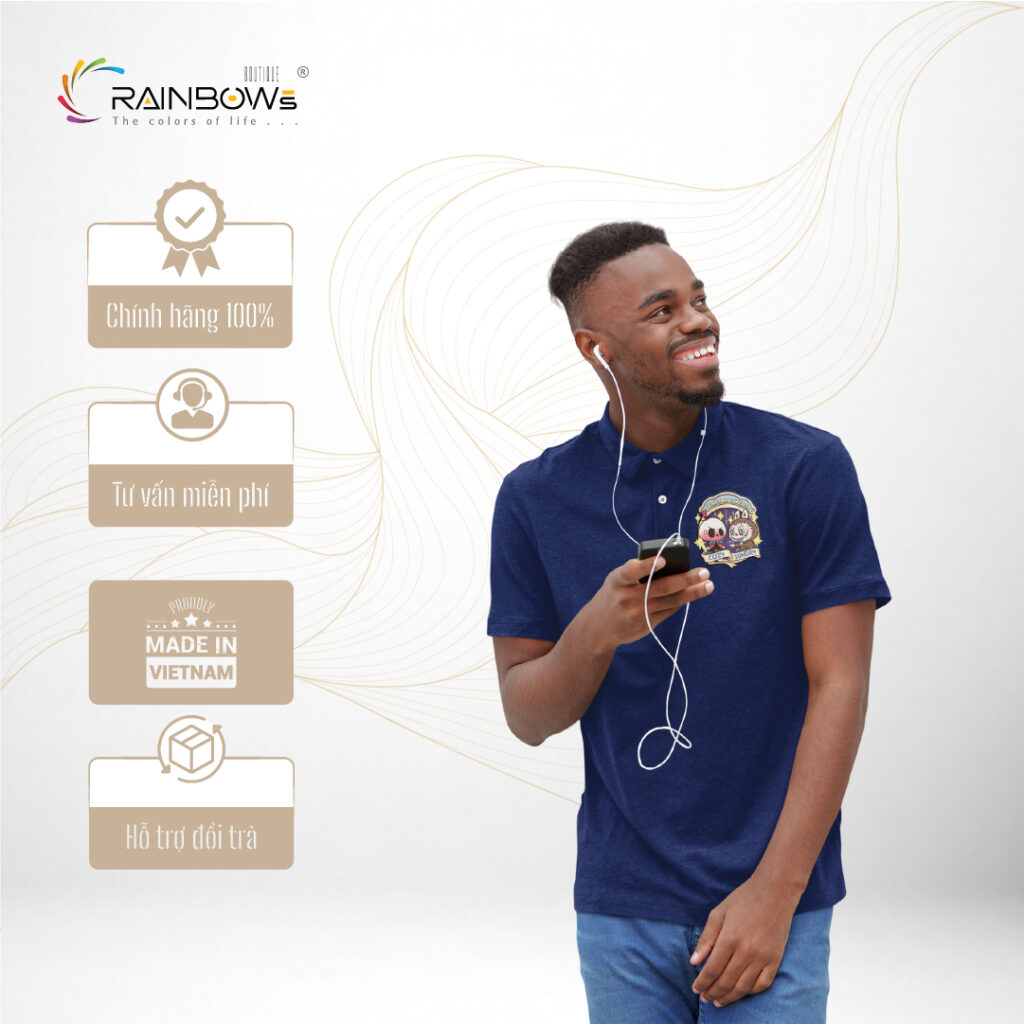 áo thun xanh bích chất