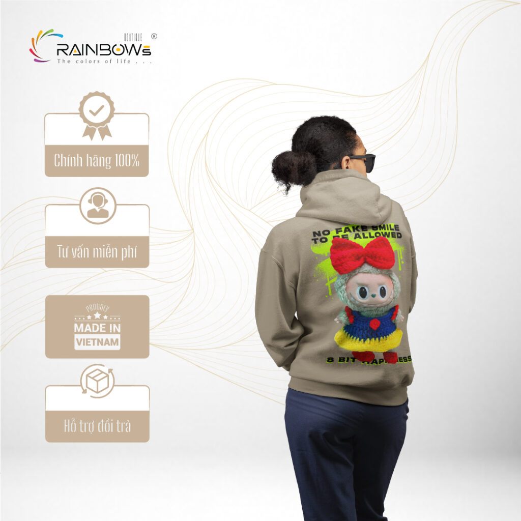 áo hoodie in hình labubu cute