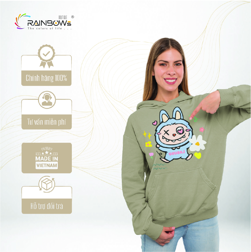 áo hoodie in hình labubu siêu đẹp và chất