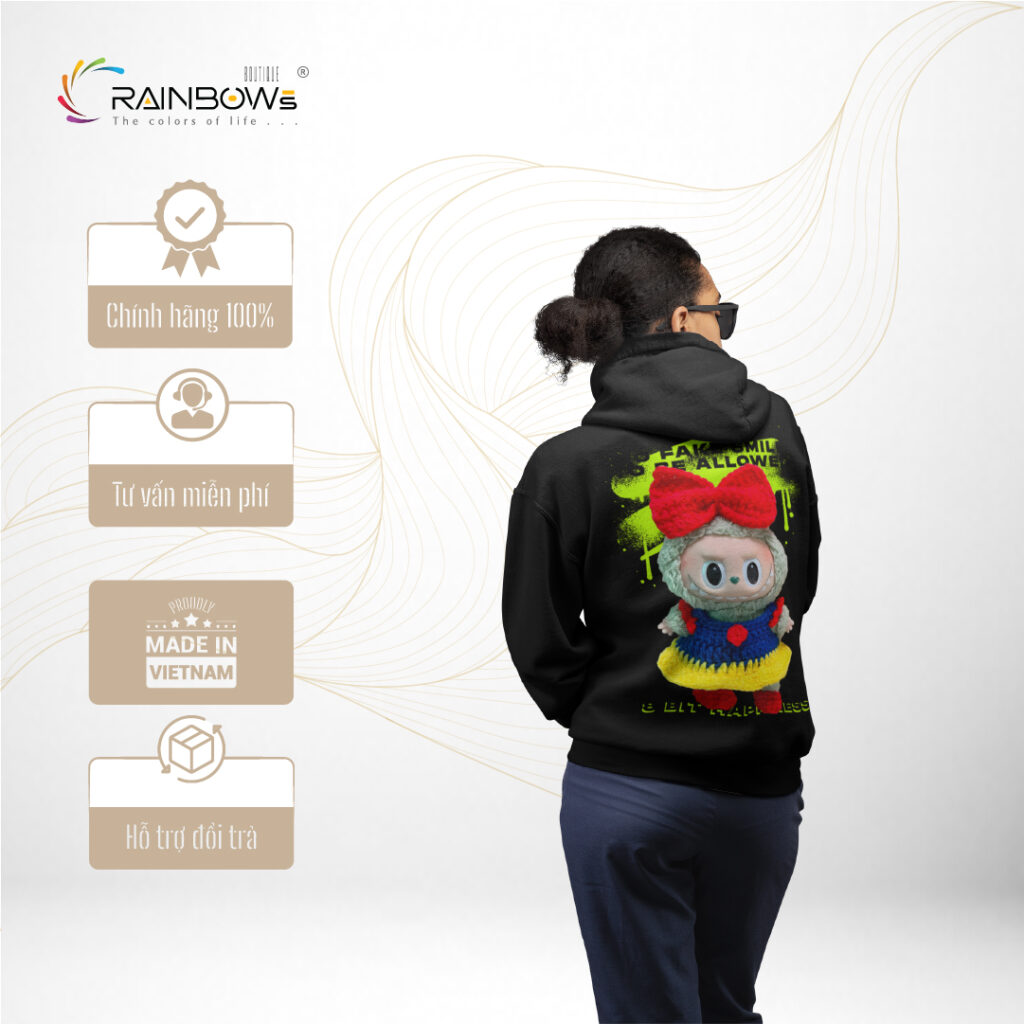 áo hoodie in hình labubu cute