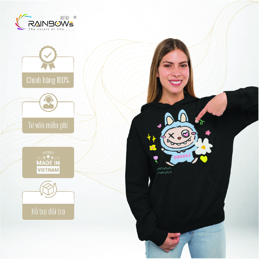 áo hoodie in hình labubu siêu đẹp và chất