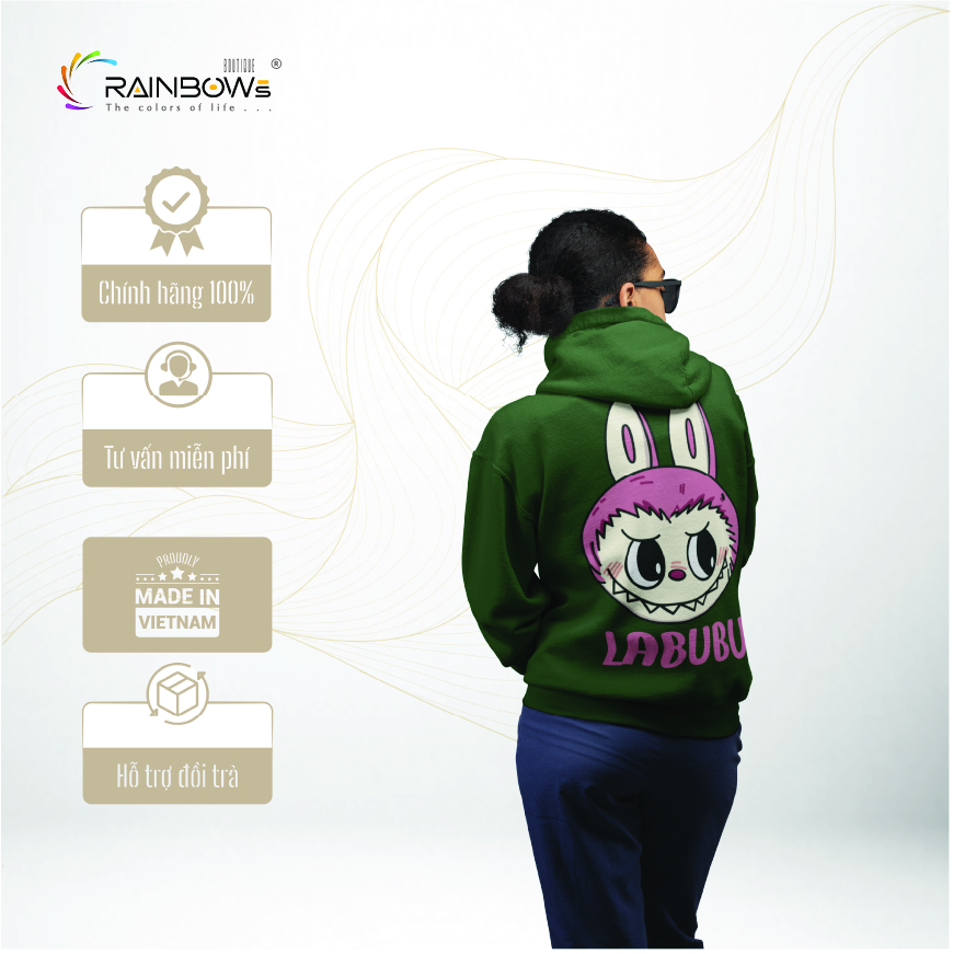 áo hoodie in hình labubu cực đẹp và phong cách