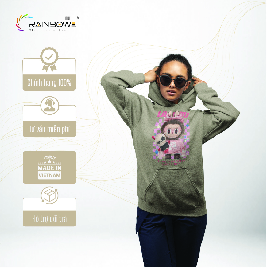 áo hoodie đẹp in hình labubu chất