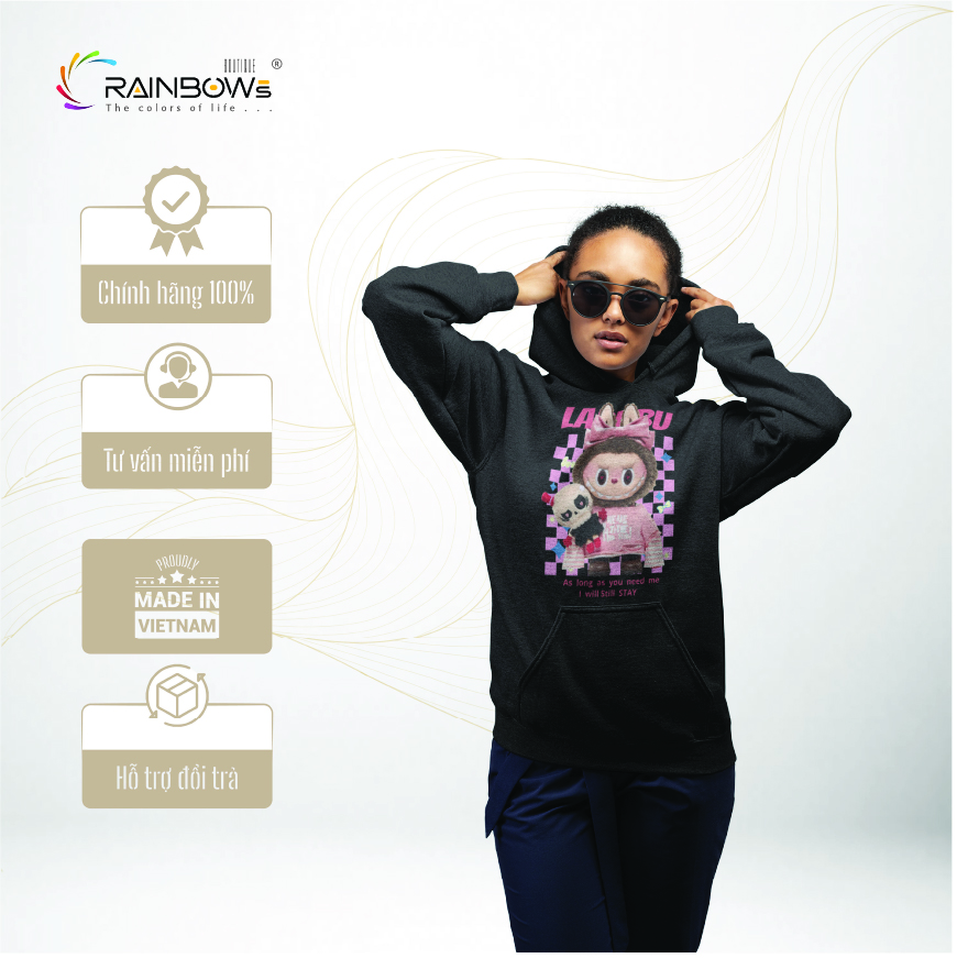 áo hoodie đẹp in hình labubu cực ngầu