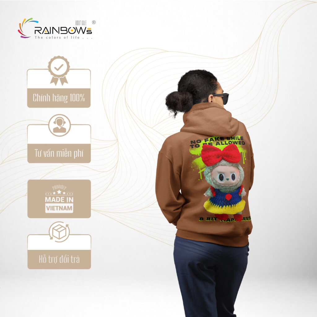 áo hoodie in hình labubu cute