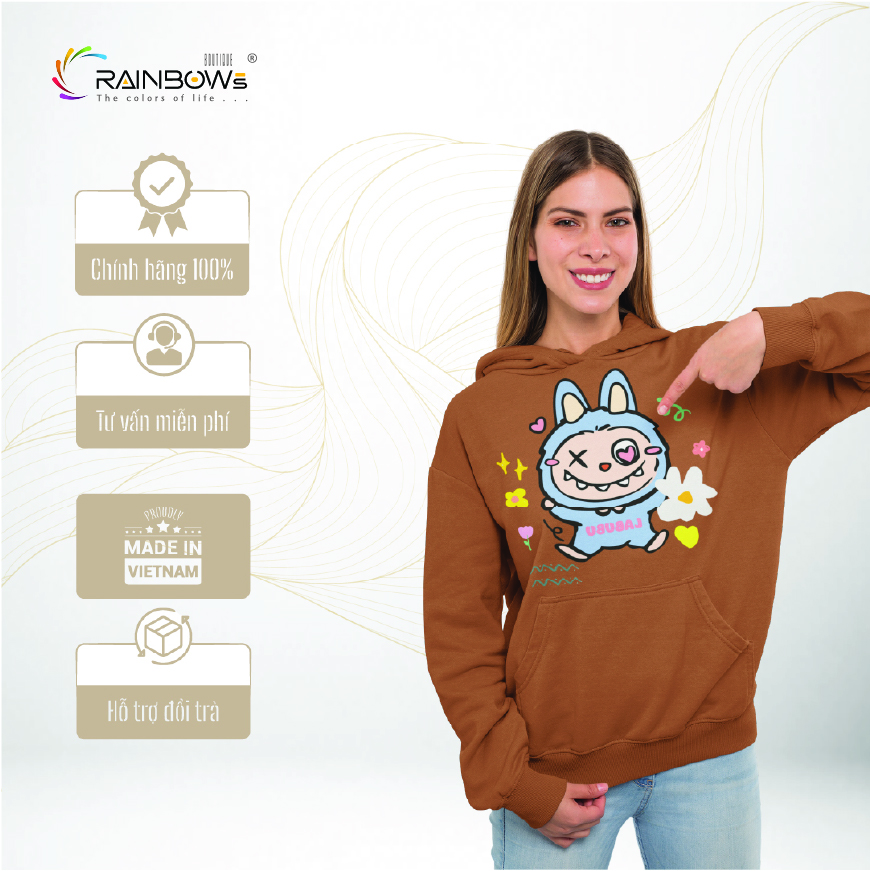 áo hoodie in hình cực đẹp labubu
