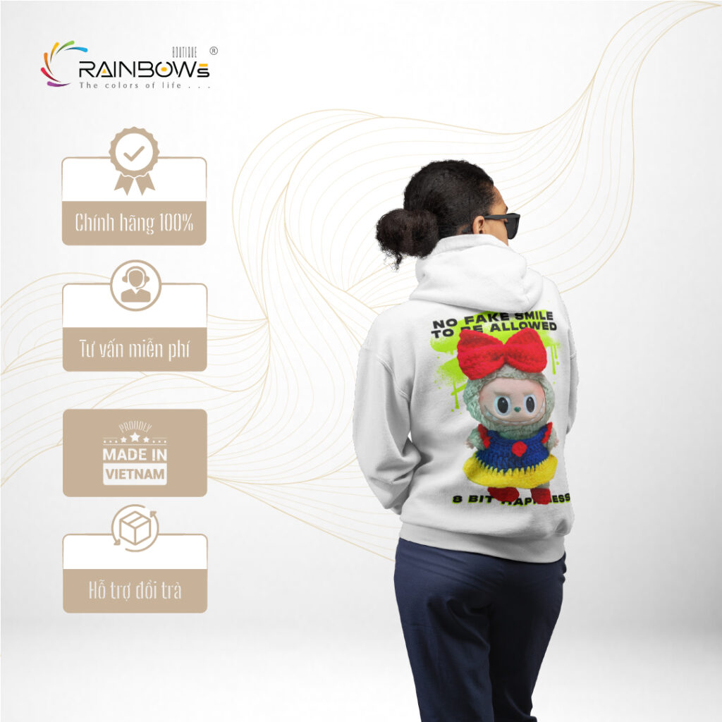 áo hoodie đẹp và chất in hình labubu