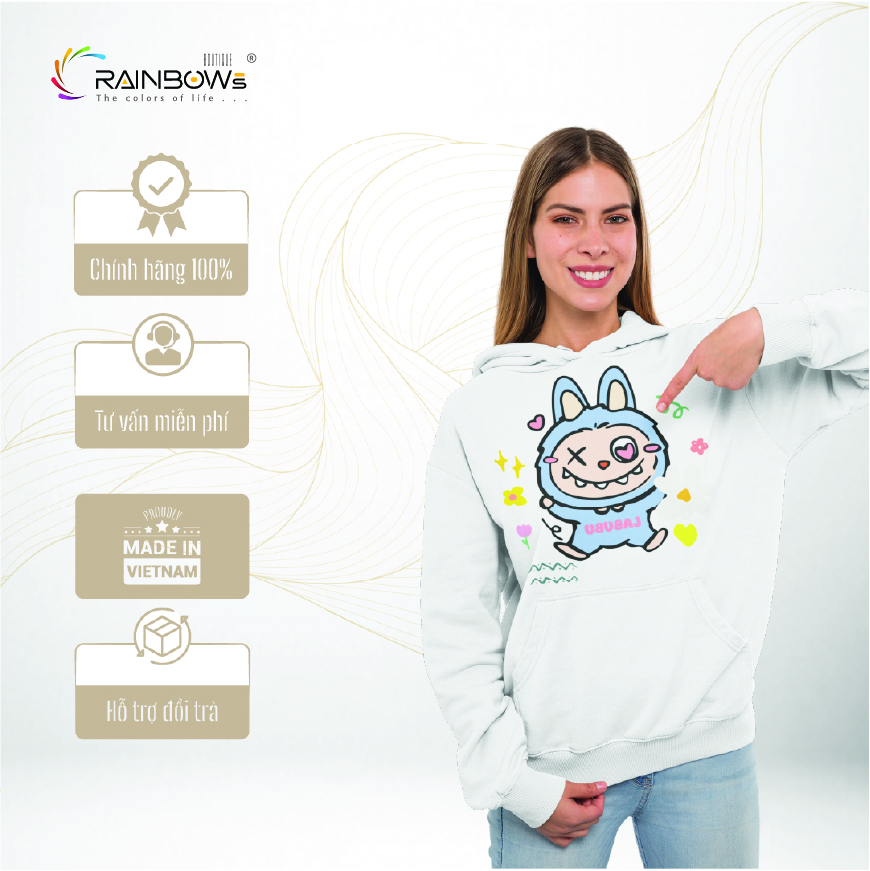 áo hoodie in hình cực đẹp labubu