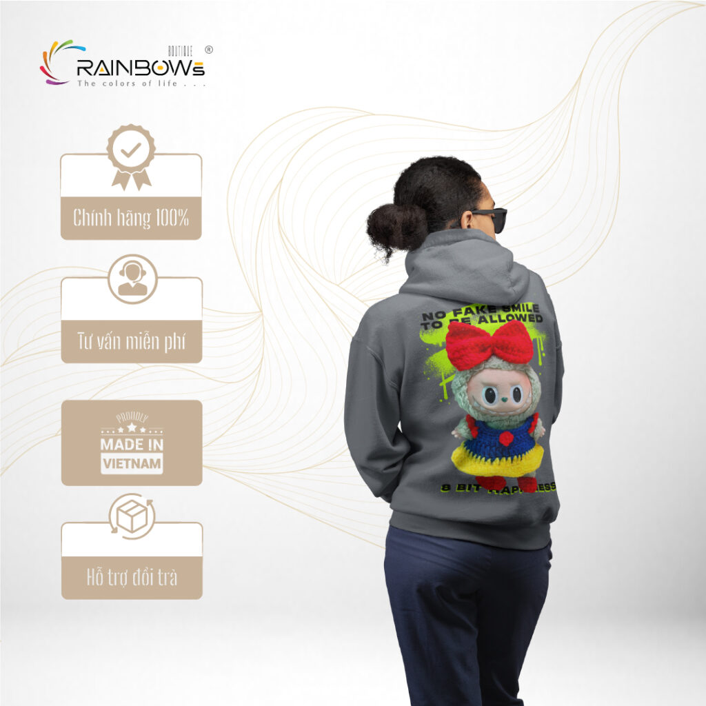 áo hoodie đẹp và chất in hình labubu